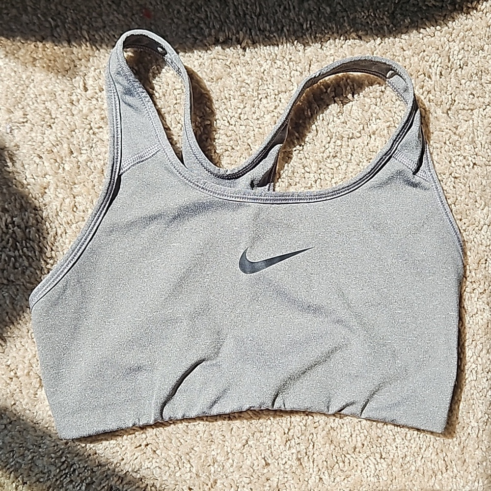 Nike Dri-Fit sports bra, gray, size S